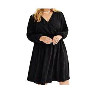 Draper James Dress 2X Black Smock Floral Preppy Neutral Retro Classic Minimalist